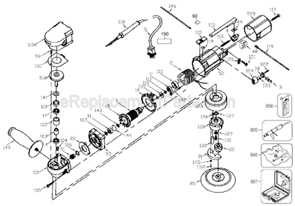 Page A Diagram and Parts List for 97355 Type 1 Porter Cable Sander Polisher